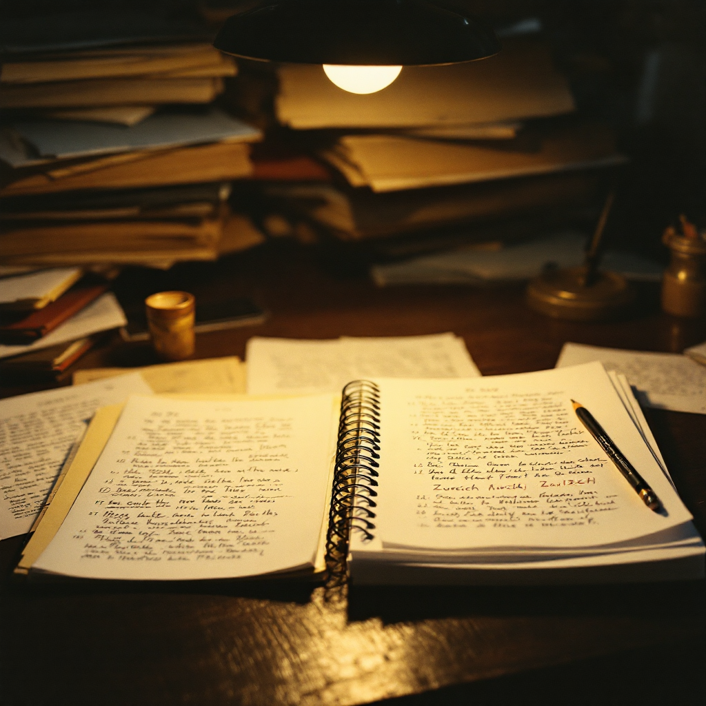 Historical investigation photograph - The 1924 overlap  Professor Blackwood's typed field reports are organized chrono...